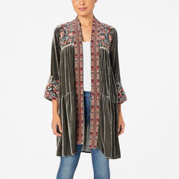 Johnny Was Claude Velvet Tier Duster Cardigan S NWT - Picture 1 of 14